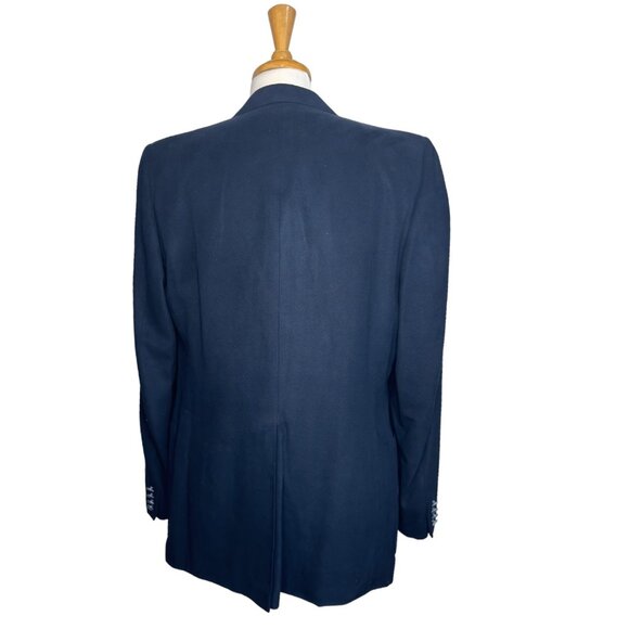 Lanvin Vintage Men's Blazer Feather Suede Single Breast 44L Chest Navy Blue - Picture 6 of 13